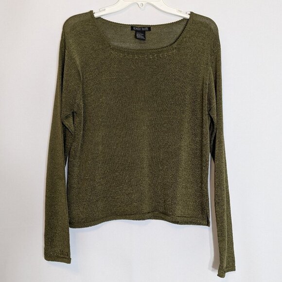 NOMADIC TRADERS Sage Green Short Sweater w Long Sleeves; Size L - Picture 1 of 4